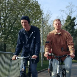 Biking with friends, listening to your music without isolating yourself